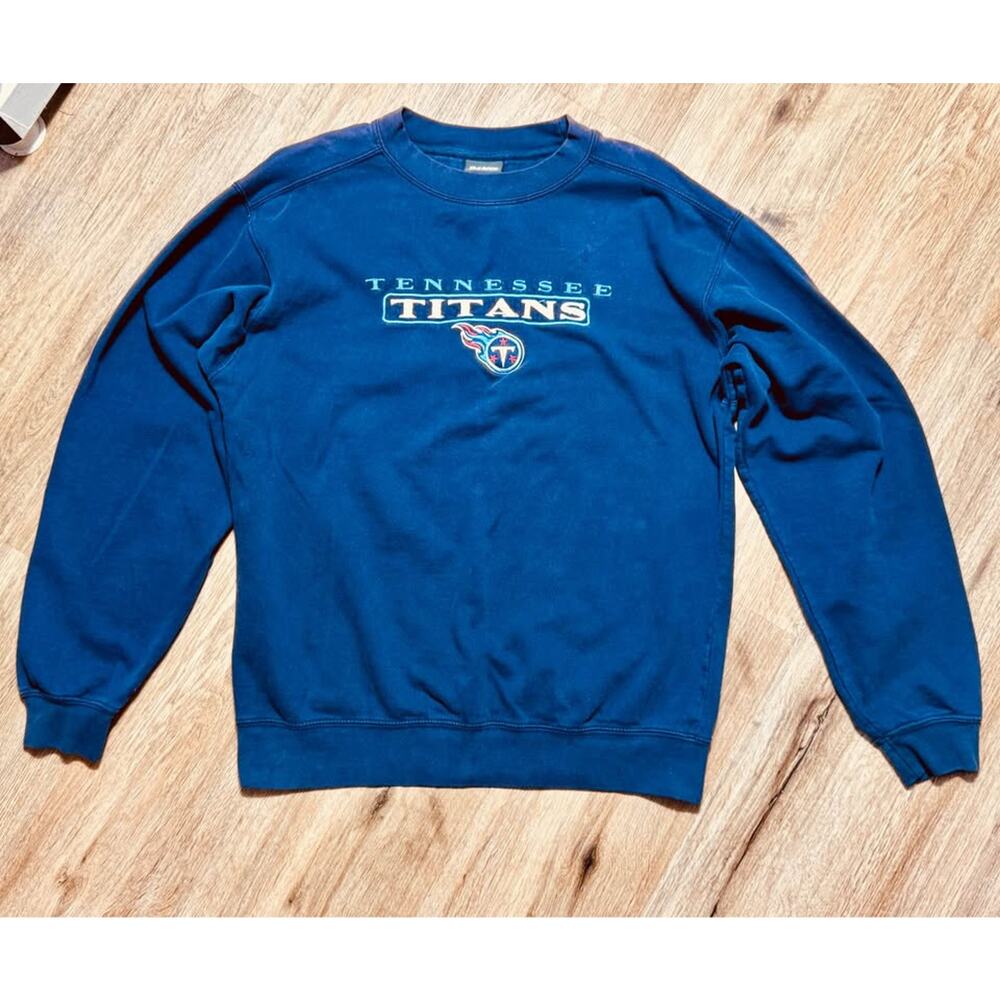 Vintage The Edge Tennessee Titans NFL Embroidered Crewneck Sweatshirt Blue Men M
